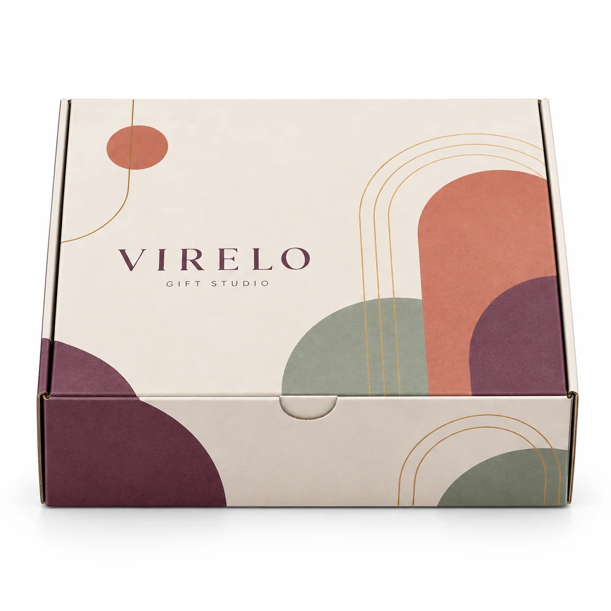 Straight-on view of a gift box