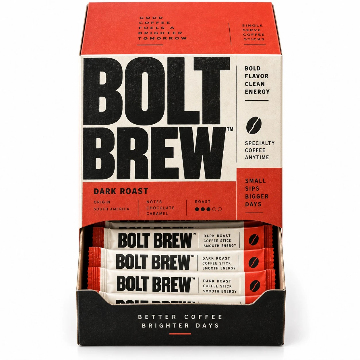 custom gravity dispenser boxes bolt brew coffee