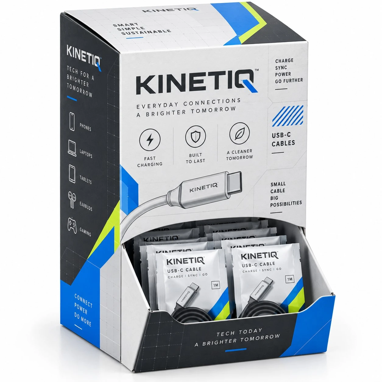 custom gravity dispenser boxes kinetiq usb cables