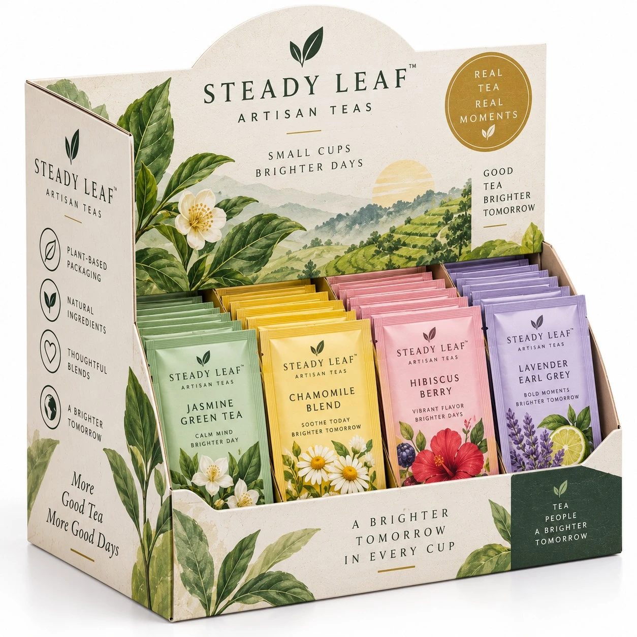custom gravity dispenser boxes steady leaf tea