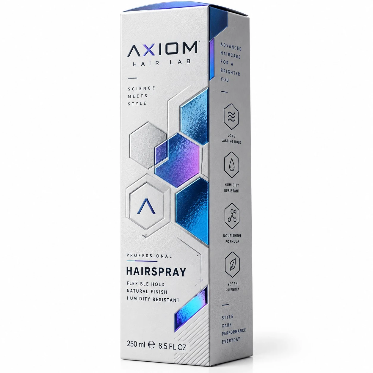 custom hairspray boxes geometric foil detail.webp