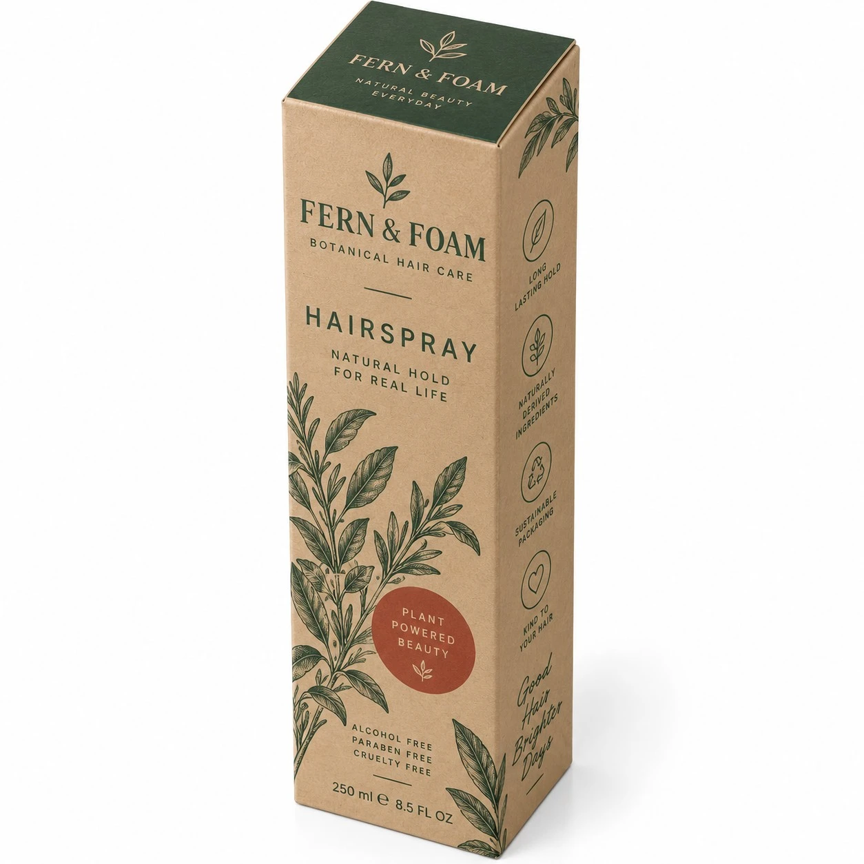 custom hairspray boxes kraft botanical design.webp