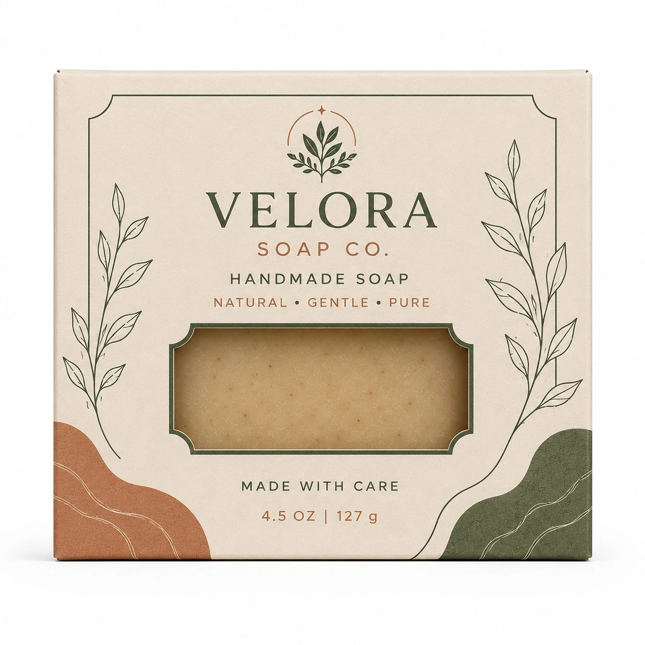 custom handmade soap boxes front window view