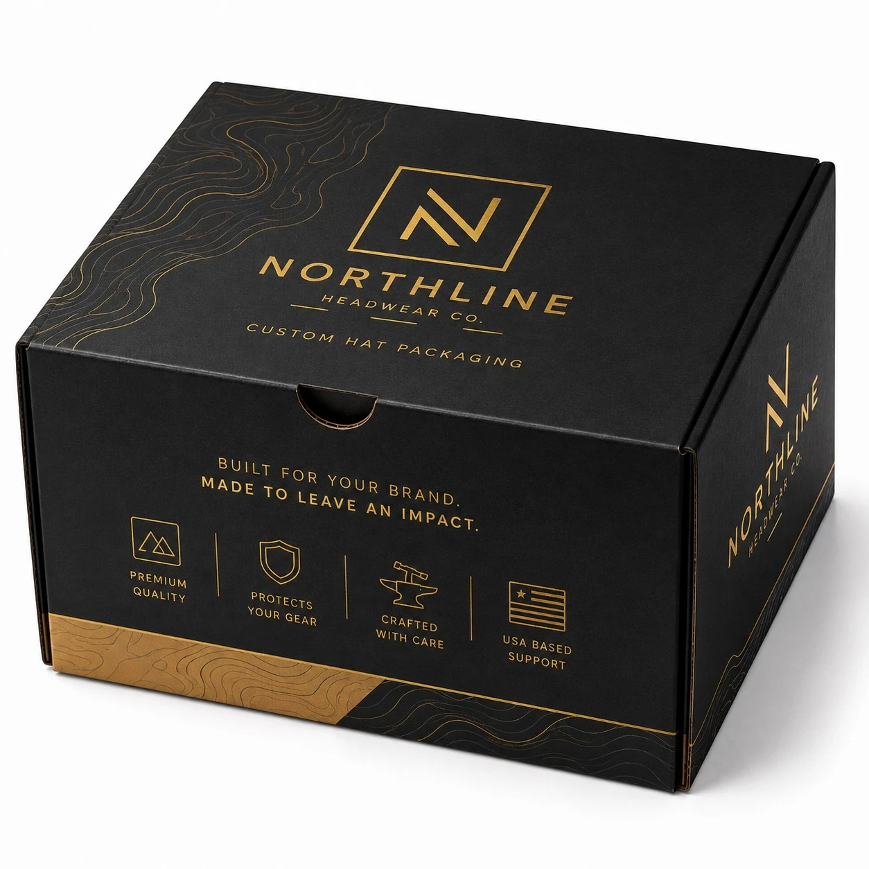 custom hat shipping box northline premium design