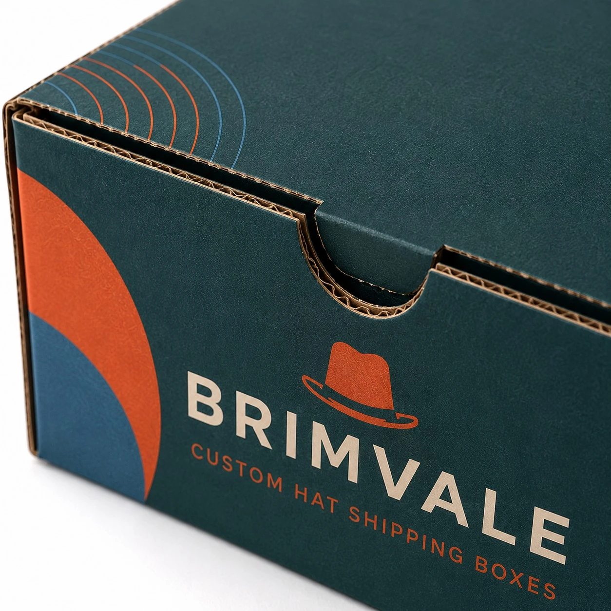 custom hat shipping boxes corrugated detail