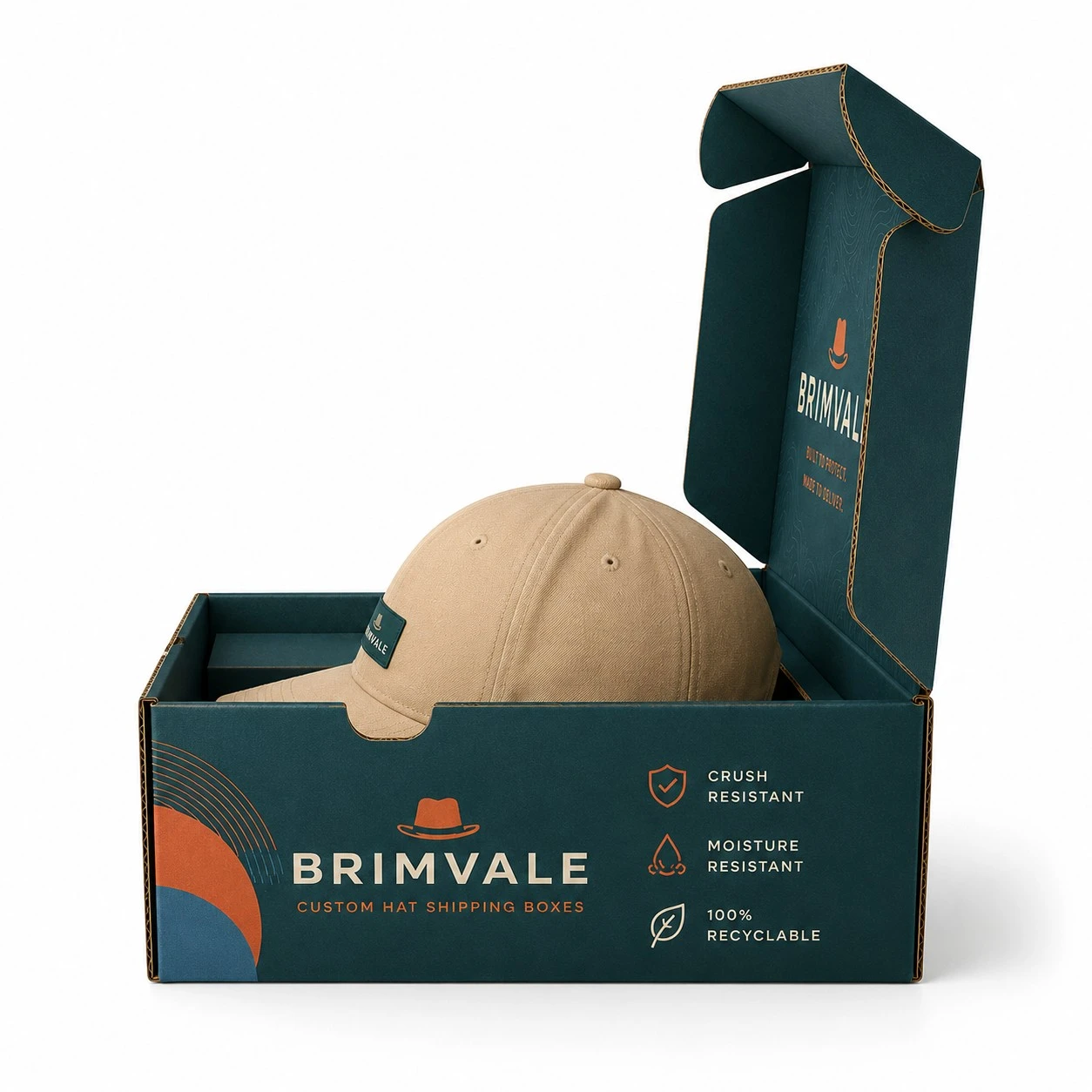 custom hat shipping boxes side profile