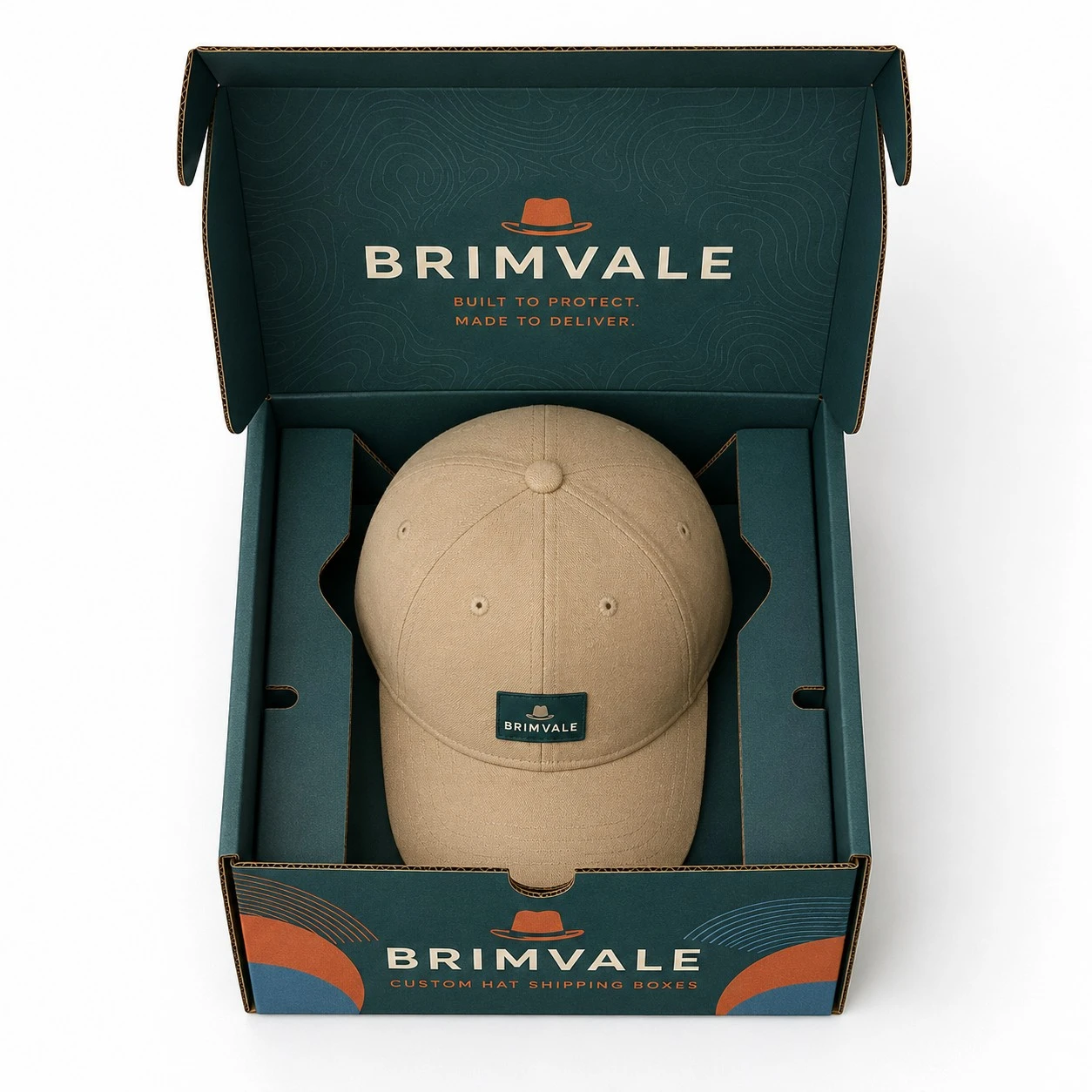 custom hat shipping boxes top view