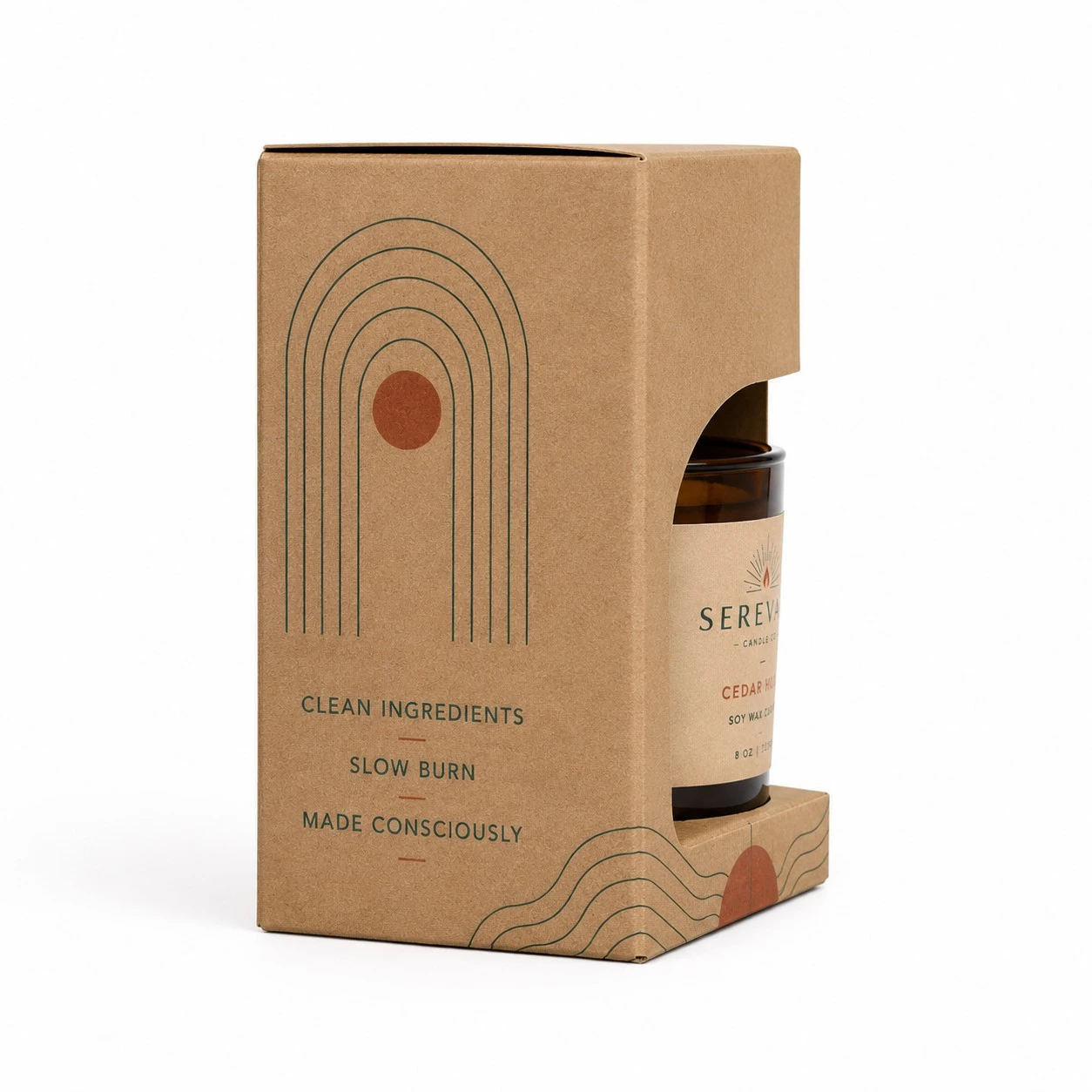 custom kraft candle box side profile