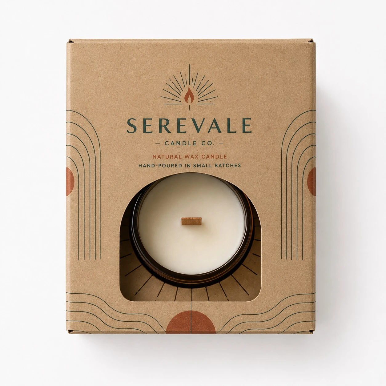 custom kraft candle box top down view