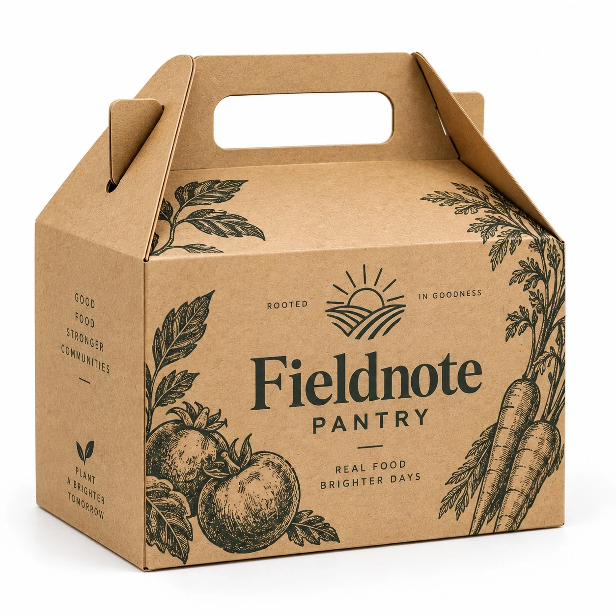 custom kraft gable box fieldnote pantry