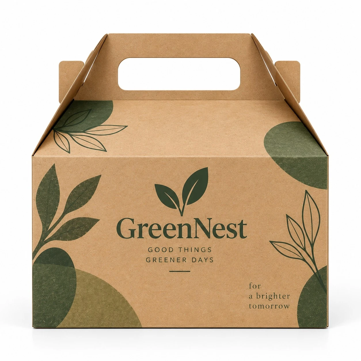 custom kraft gable box front view