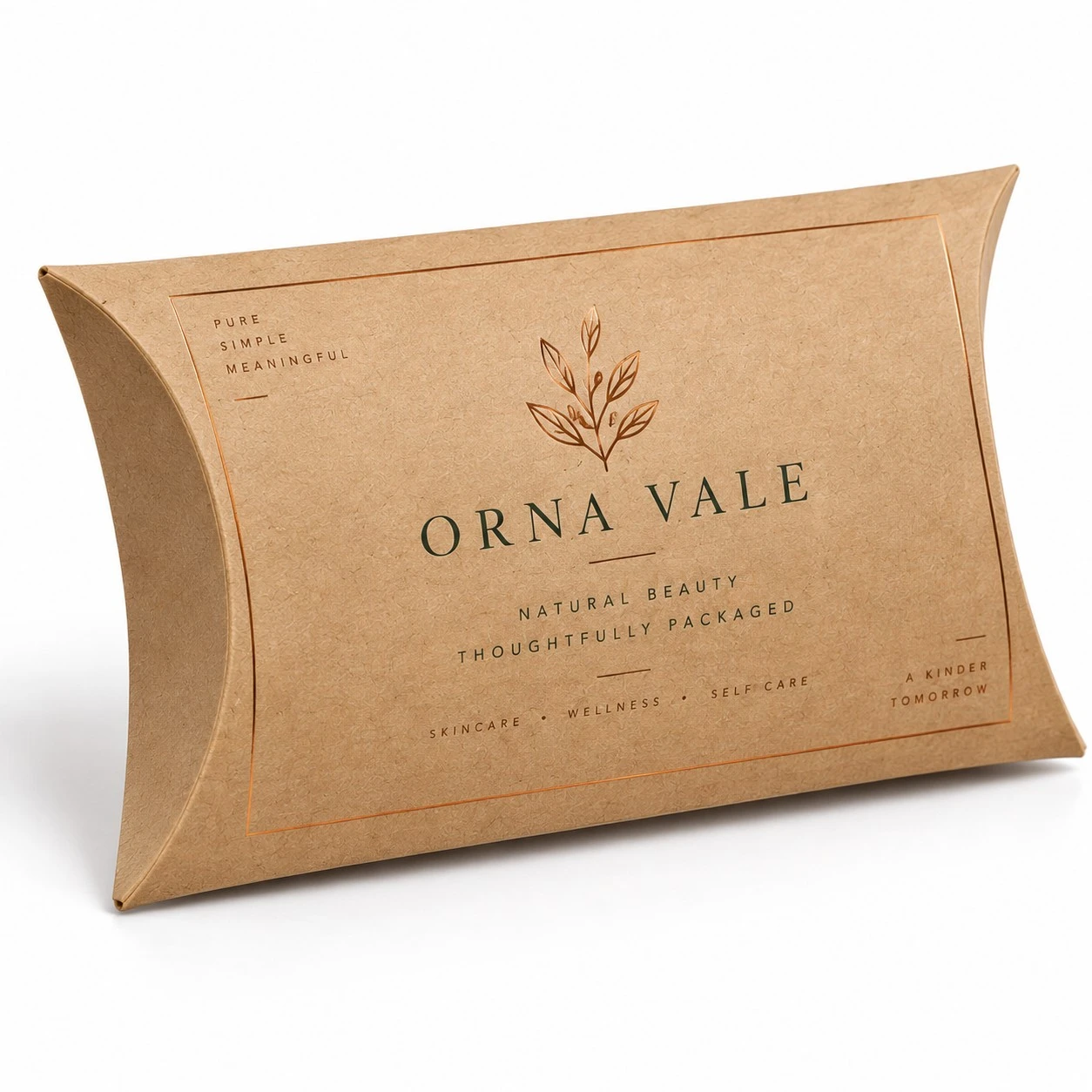 custom kraft pillow box orna vale minimal