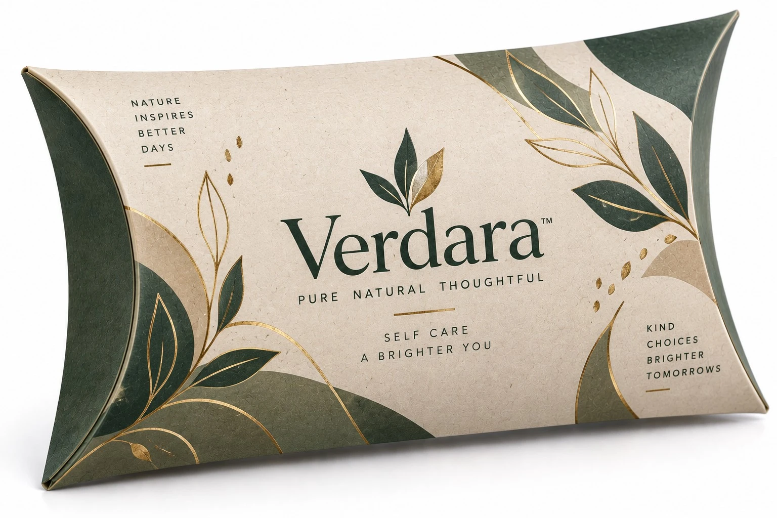 custom kraft pillow box verdara botanical