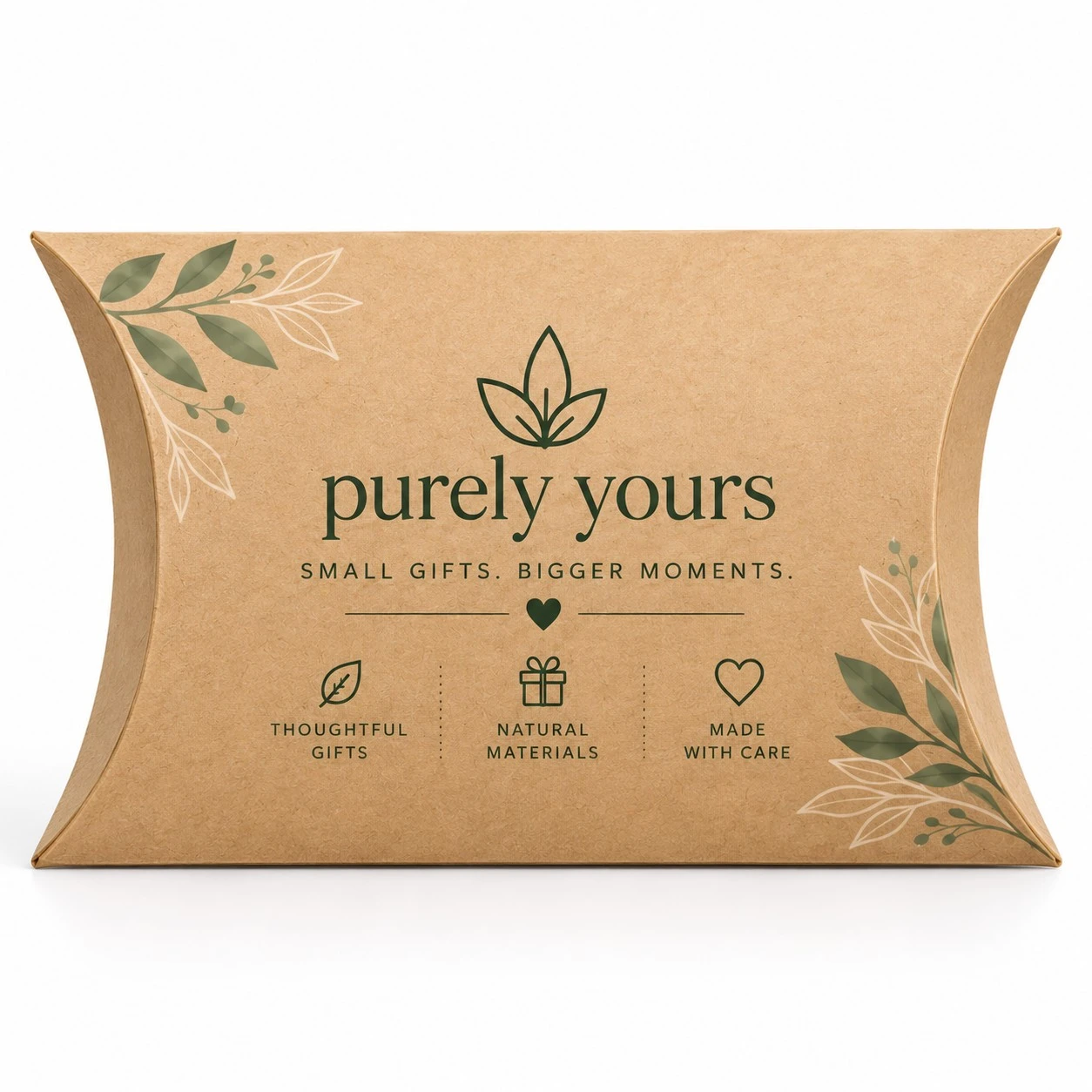 custom kraft pillow boxes low angle view