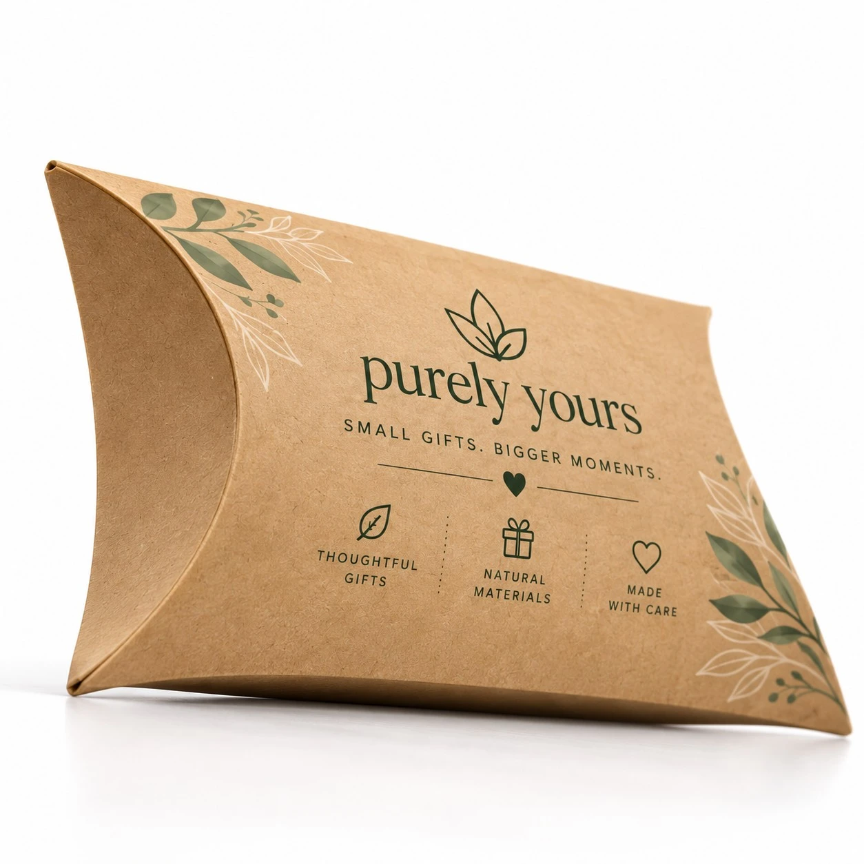 custom kraft pillow boxes side profile