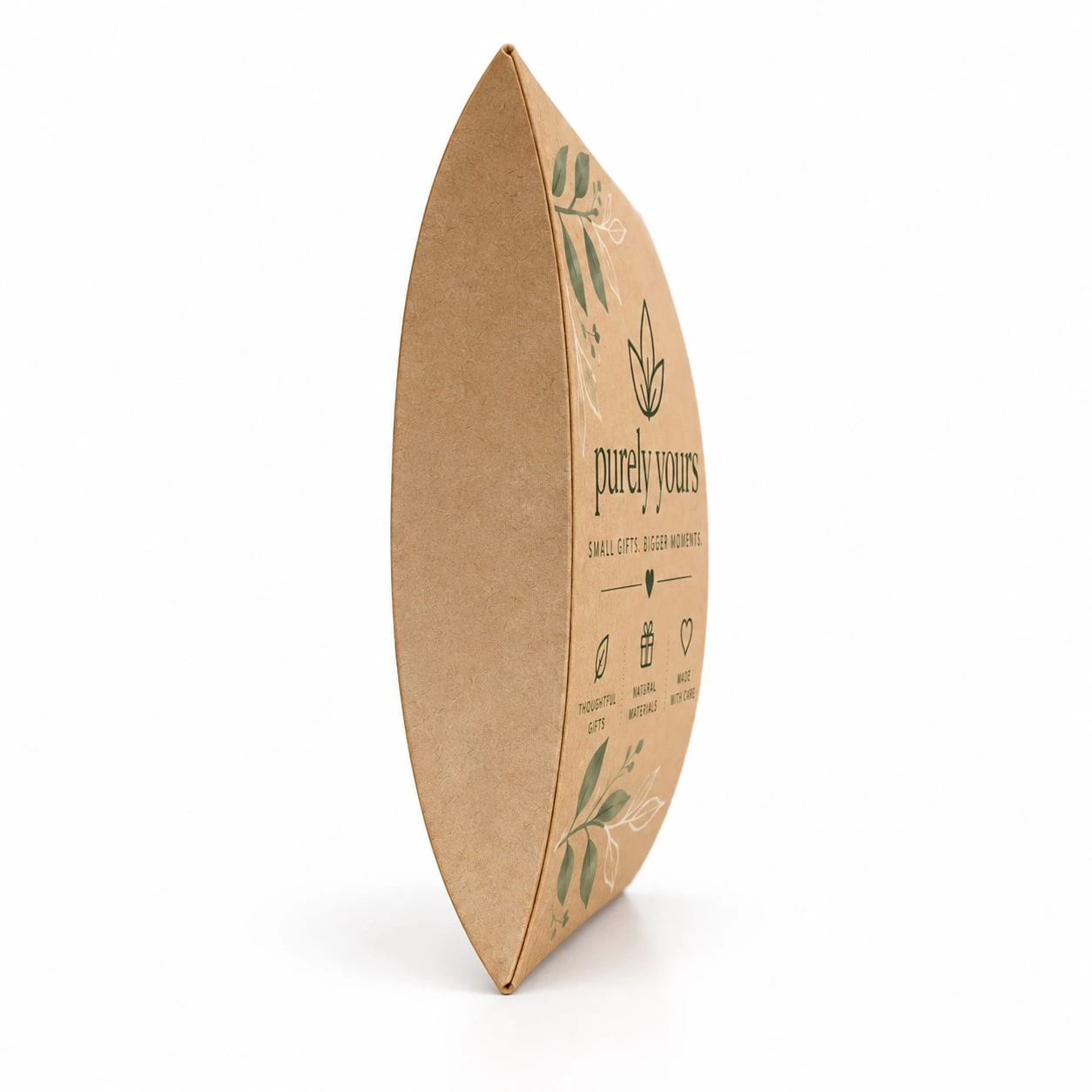 custom kraft pillow boxes top down view