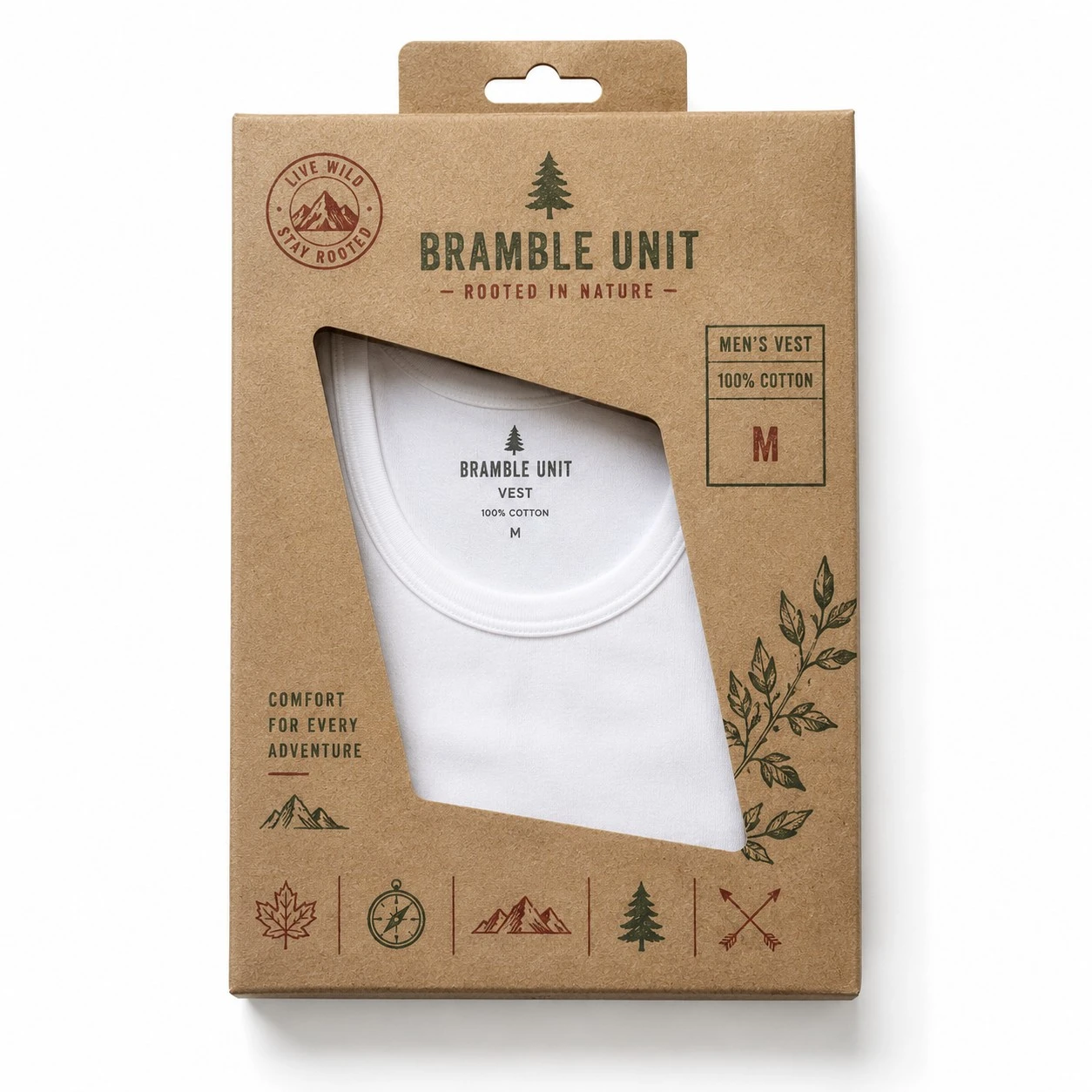 Custom kraft vest packaging window box