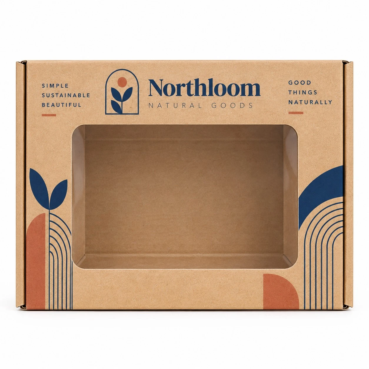 custom kraft window boxes front view