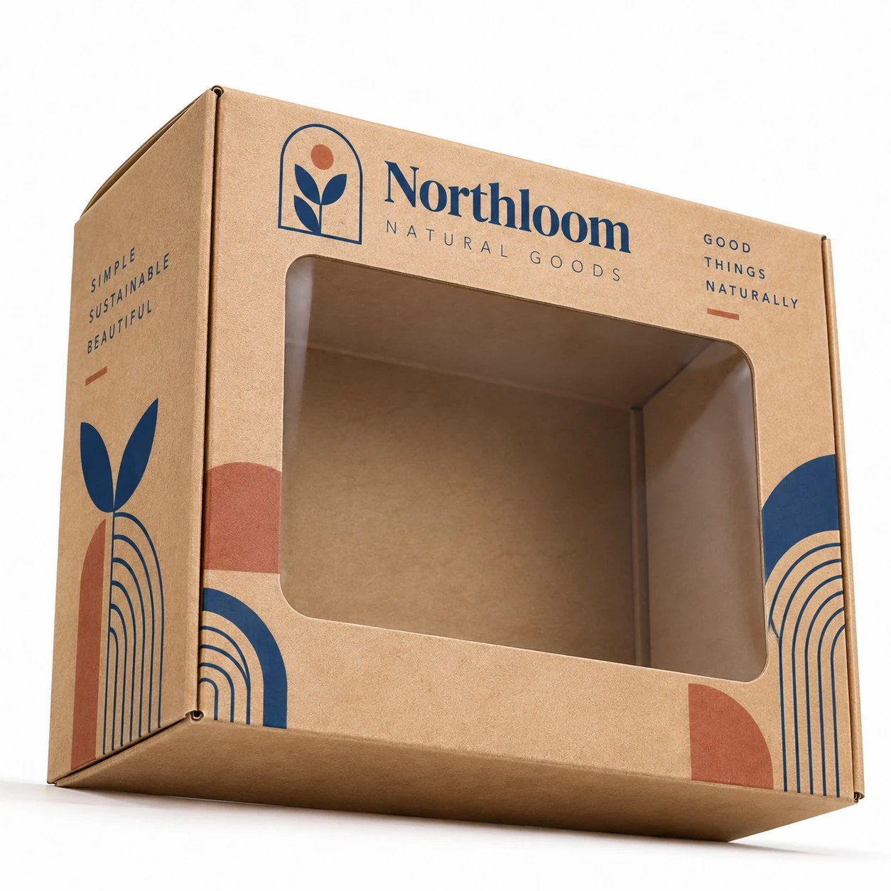 custom kraft window boxes low angle