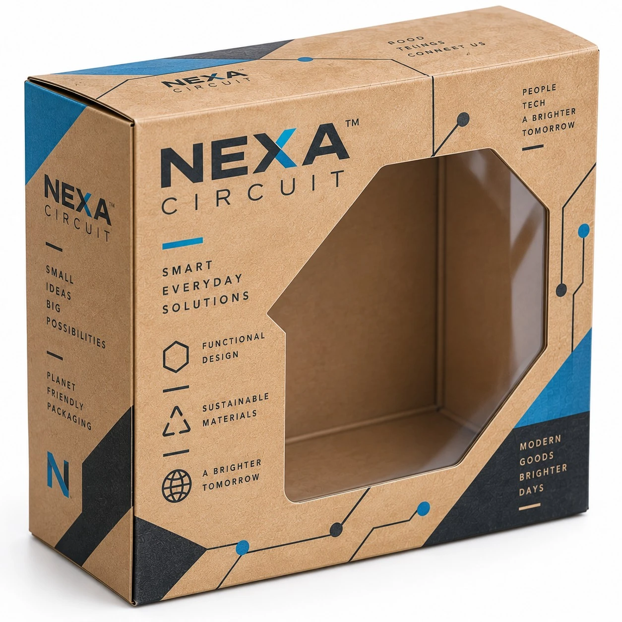 custom kraft window boxes nexa geometric window