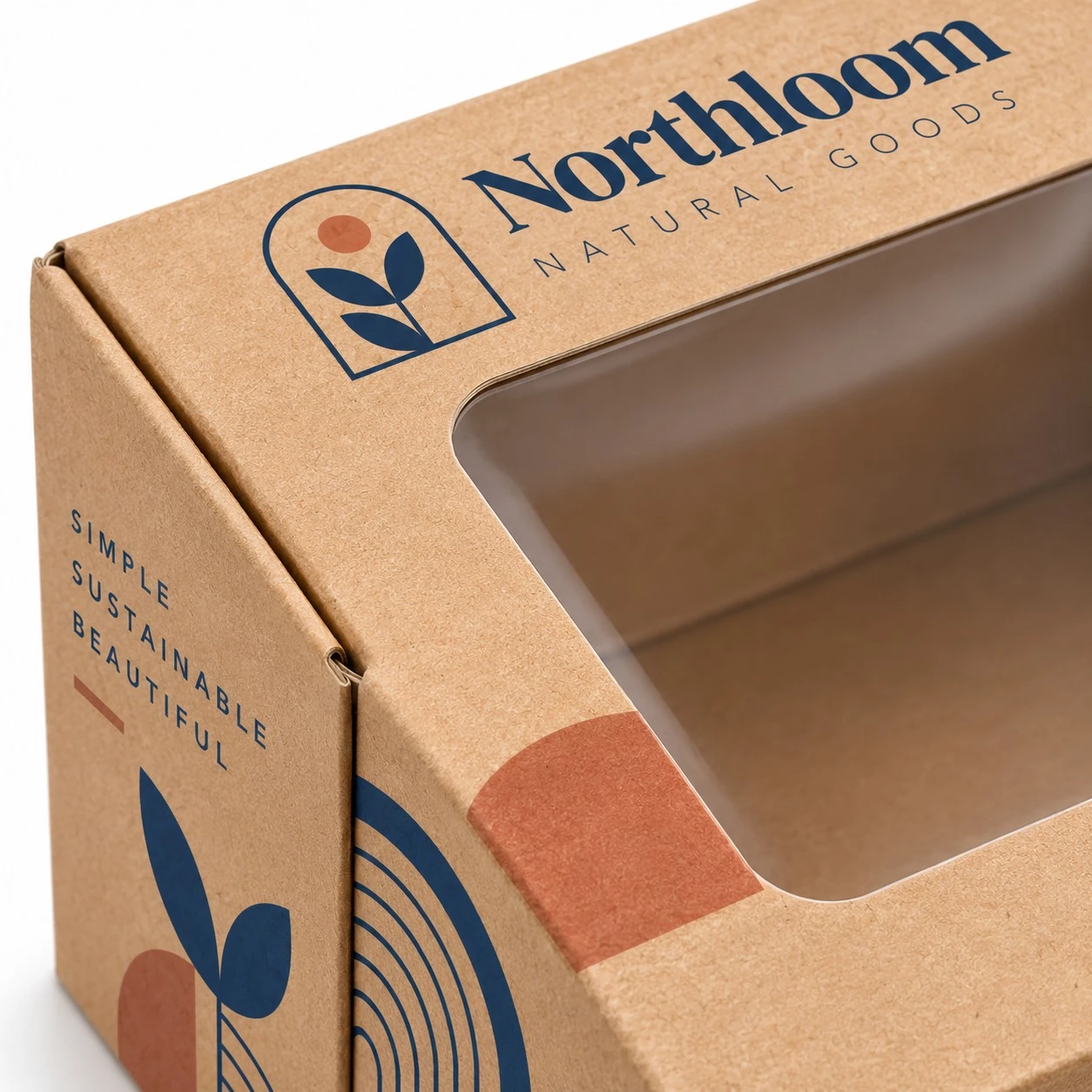 custom kraft window boxes window detail