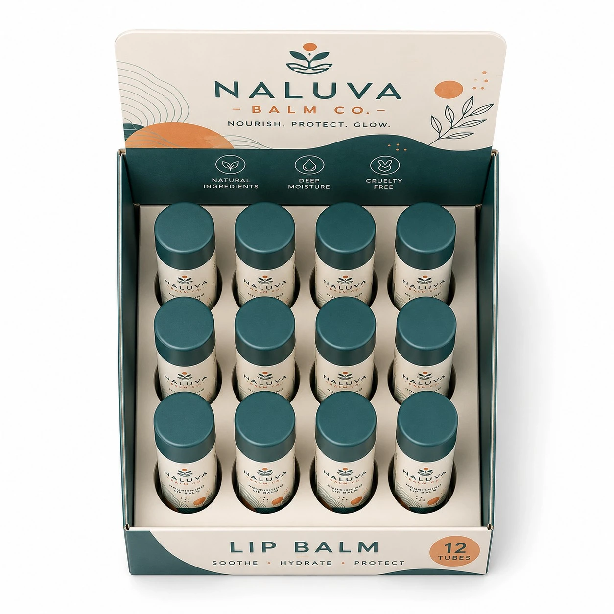 custom lip balm display boxes top down insert