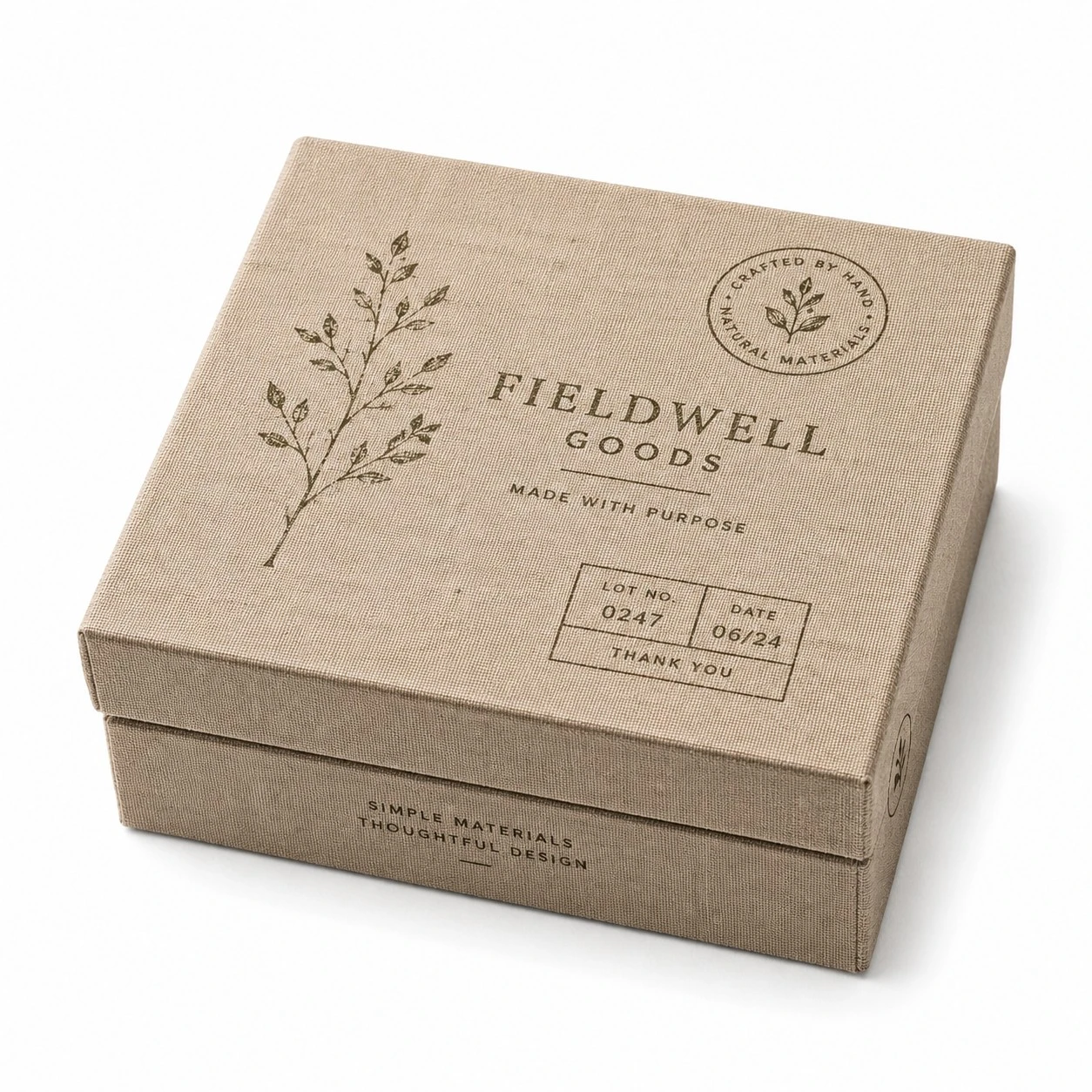 custom natural linen fabric box fieldwell goods