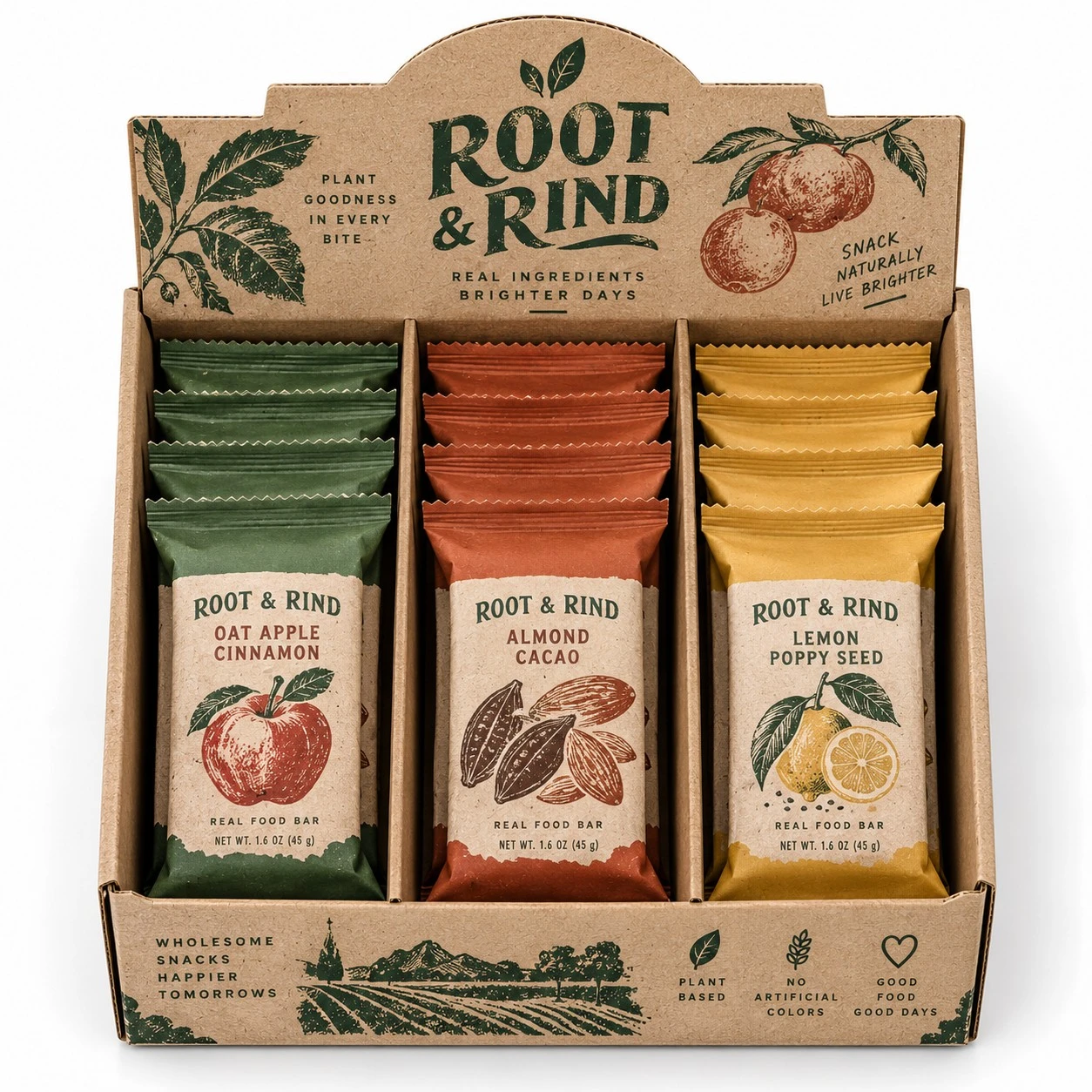 custom pdq boxes kraft snack bar display
