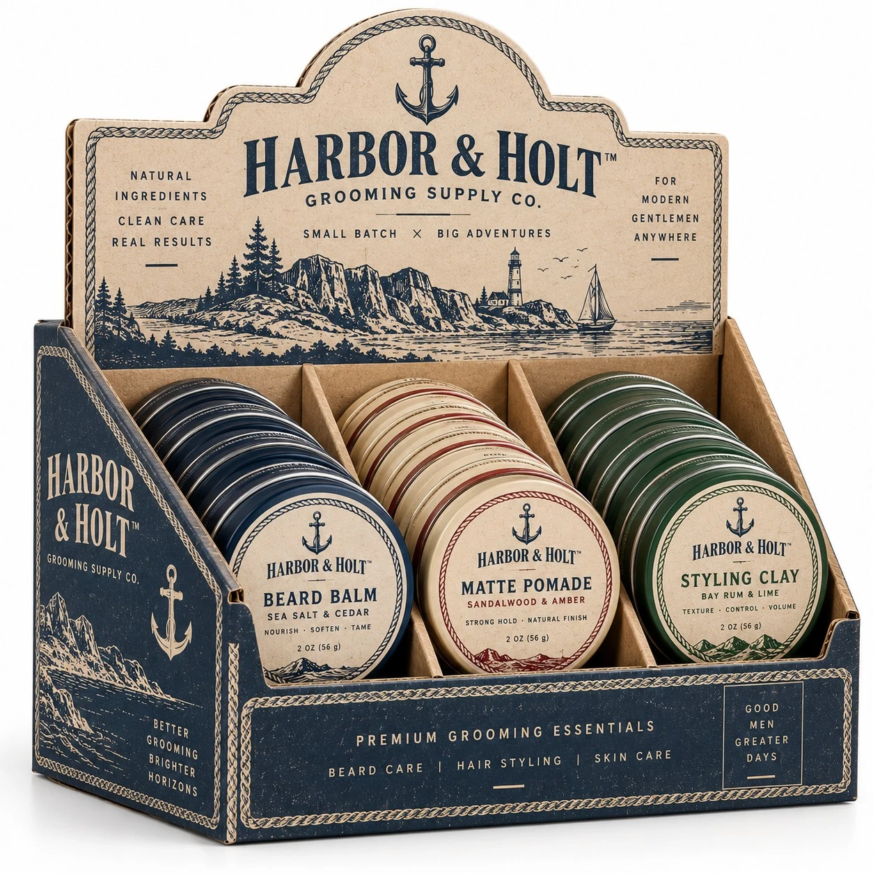 custom pdq boxes vintage grooming display