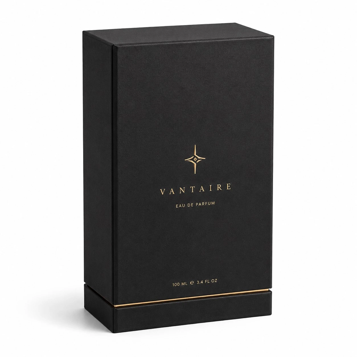 custom perfume boxes vantaire black gold rigid box
