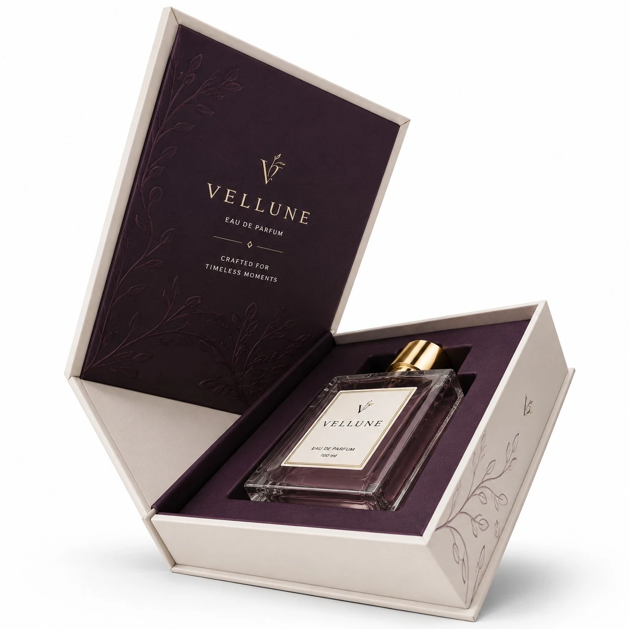 custom perfume boxes vellune low angle