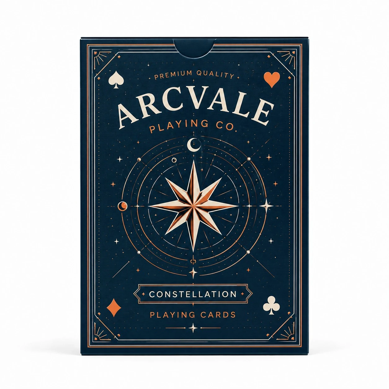 custom playing card boxes front view