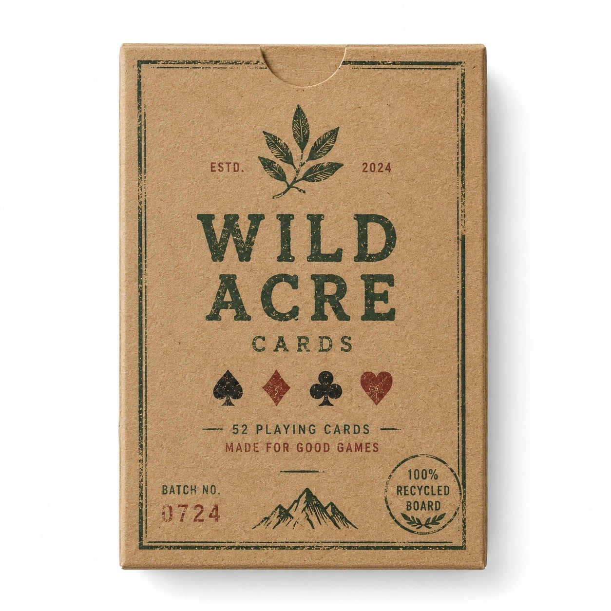 custom playing card boxes kraft eco top down