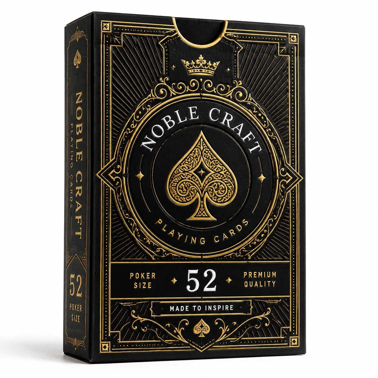 custom playing card boxes ornate spade gold
