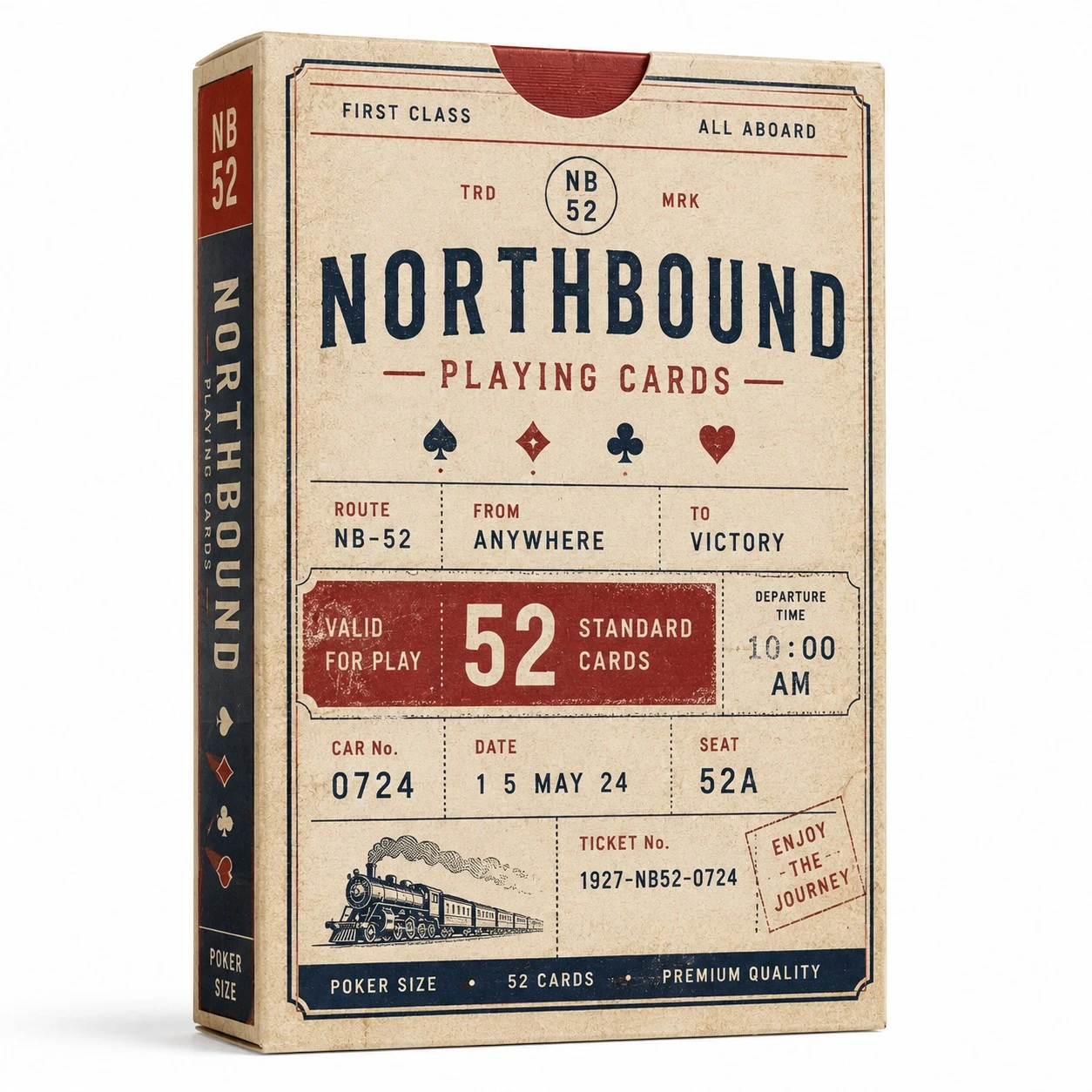 custom playing card boxes vintage railway ticket