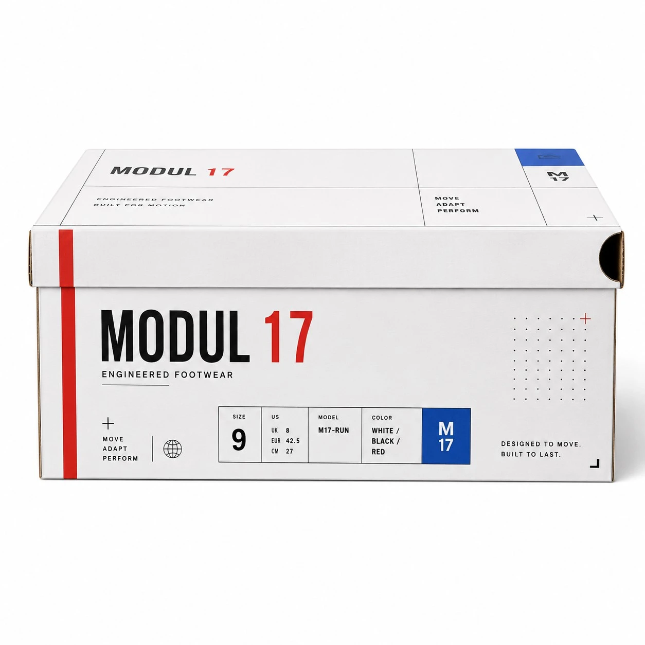 custom printed shoe box modul 17 grid design