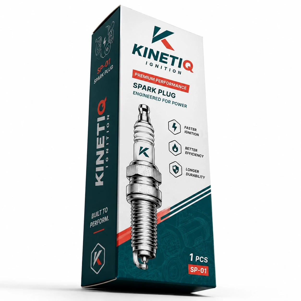custom spark plug box kinetiq low angle view