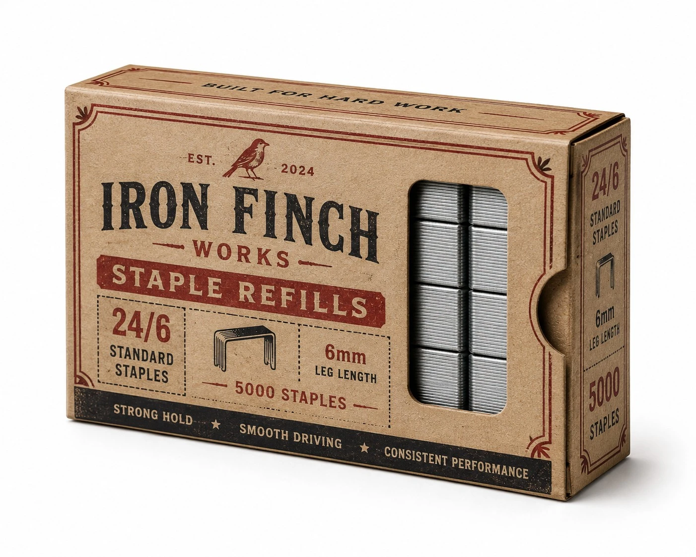 custom staple boxes vintage kraft window