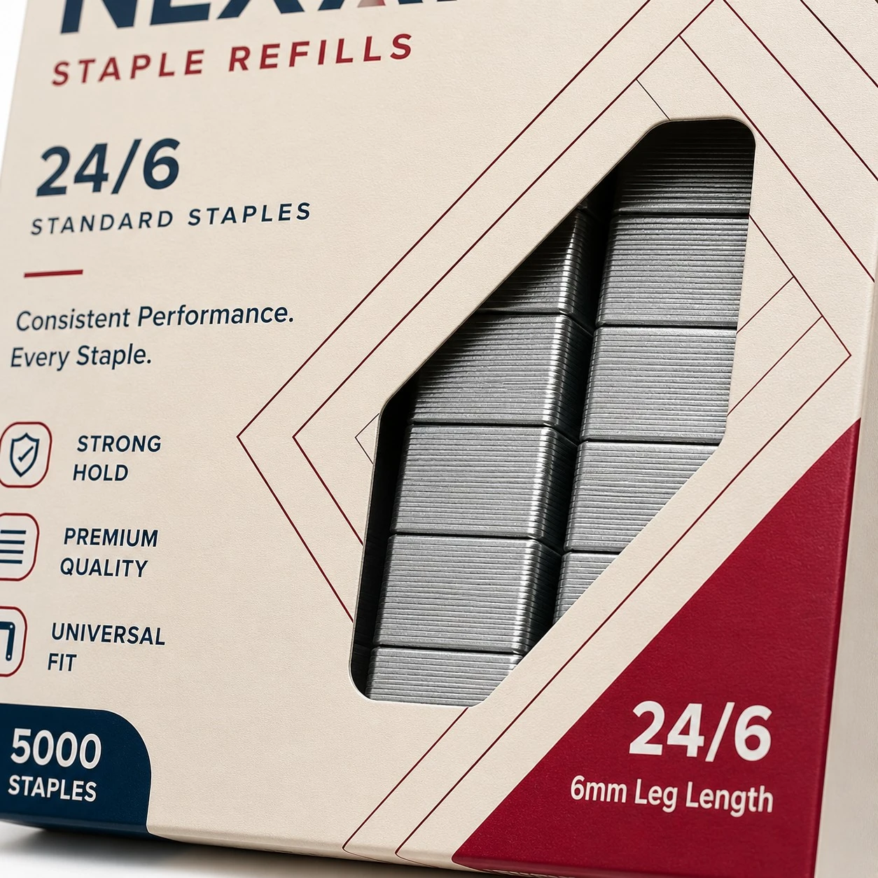 custom staple boxes window macro detail