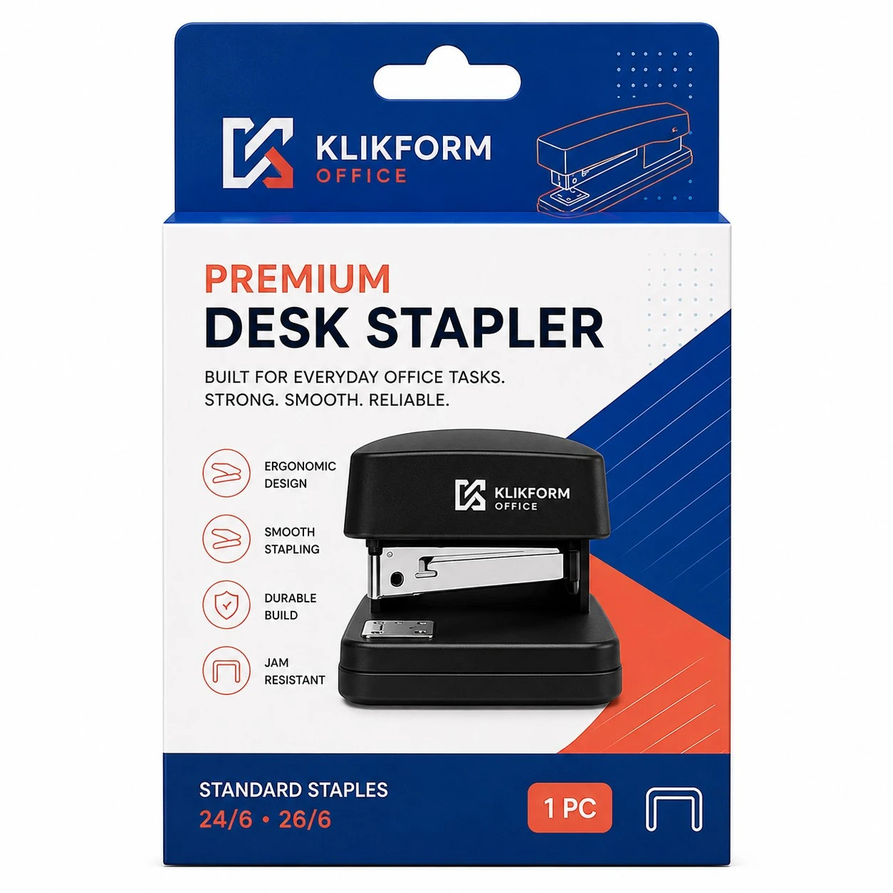 custom stapler boxes front view