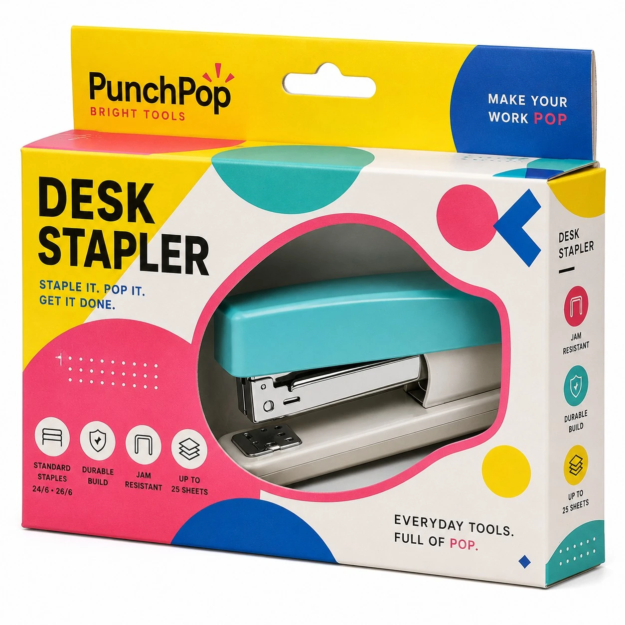 custom stapler boxes punchpop window carton