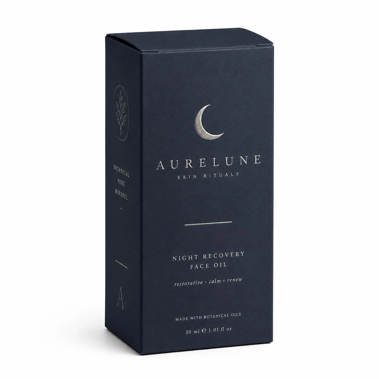 custom straight tuck end boxes navy silver luxury