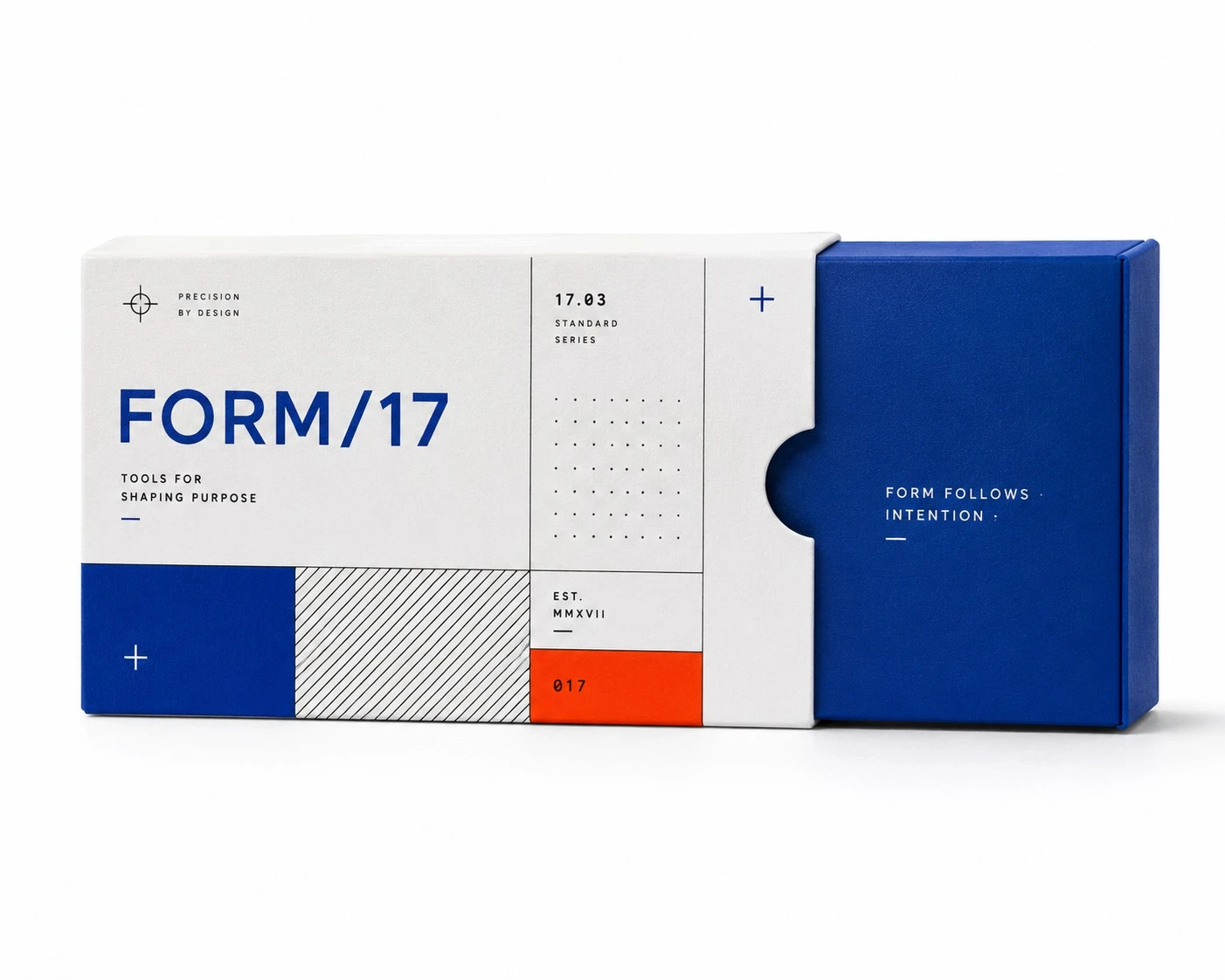 custom thumb cut boxes grid blue orange side view