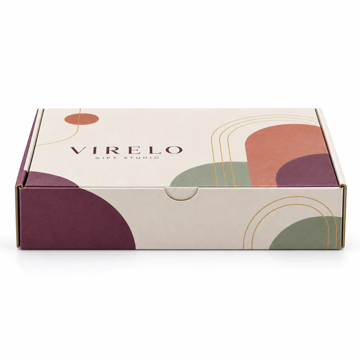 Gift box showing its front panel