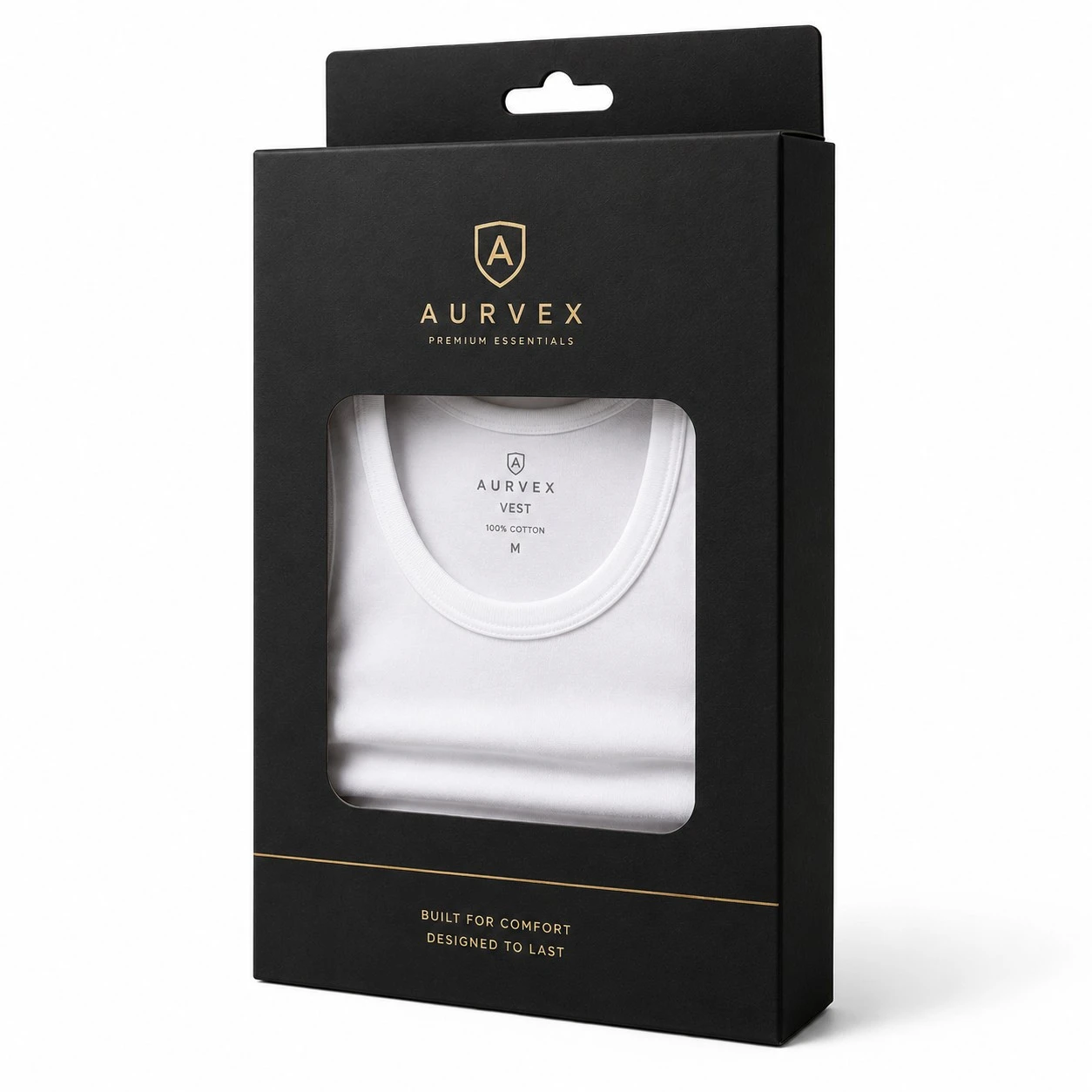 Custom vest packaging black window box