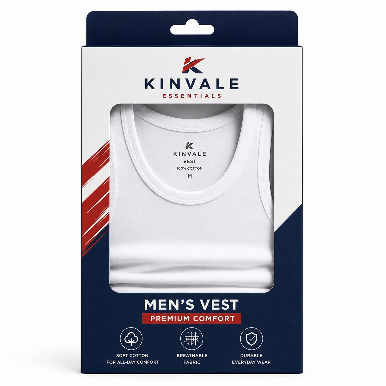 custom vest packaging box front view