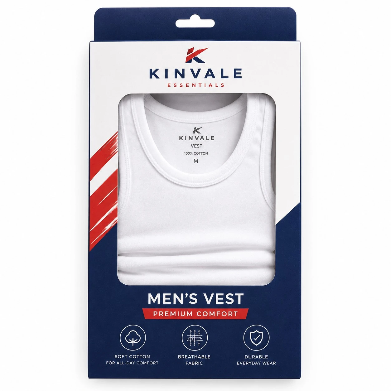 Custom vest packaging box top view