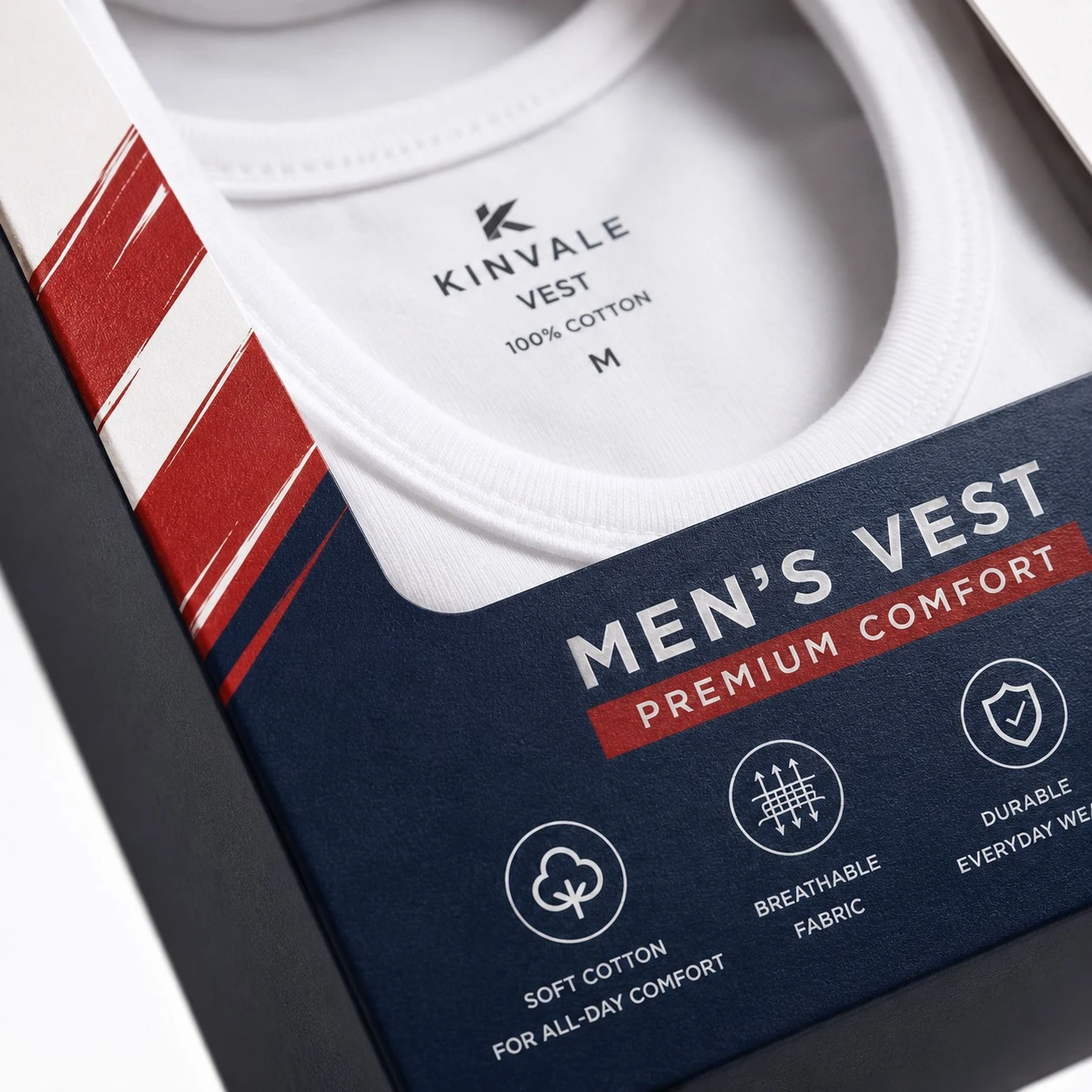 custom vest packaging box window detail