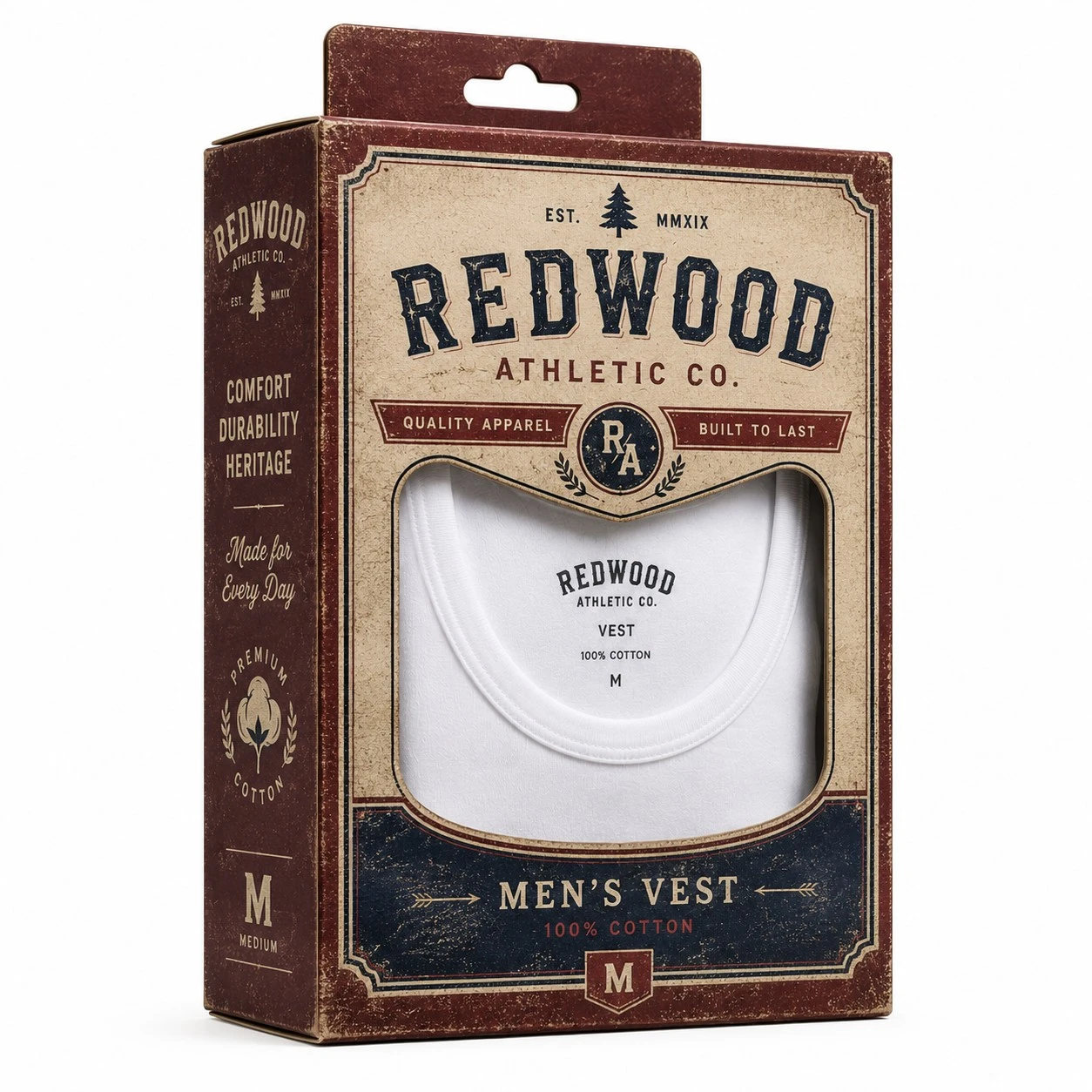 Custom vest packaging vintage retail box