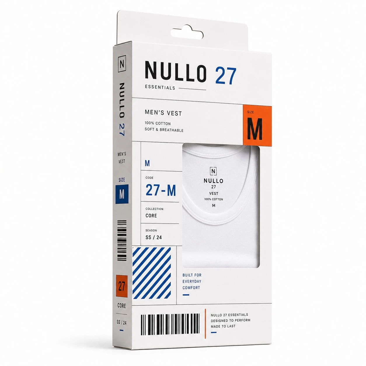 Custom vest retail packaging grid design